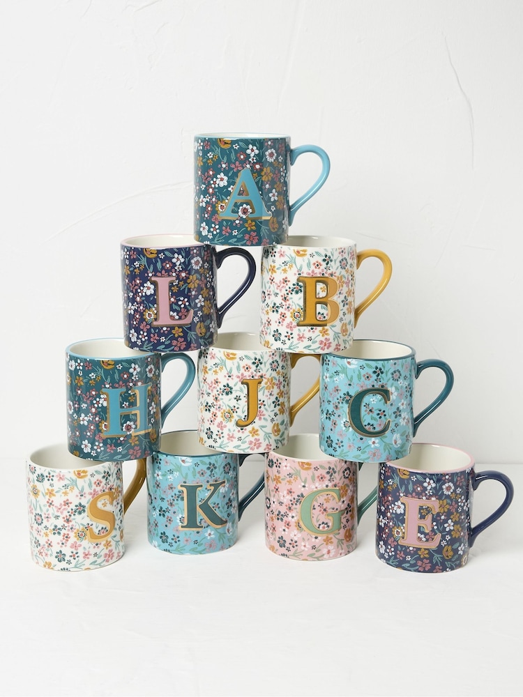 FATFACE Alphabet rožast vzorec Mug - Slika 1 iz 2