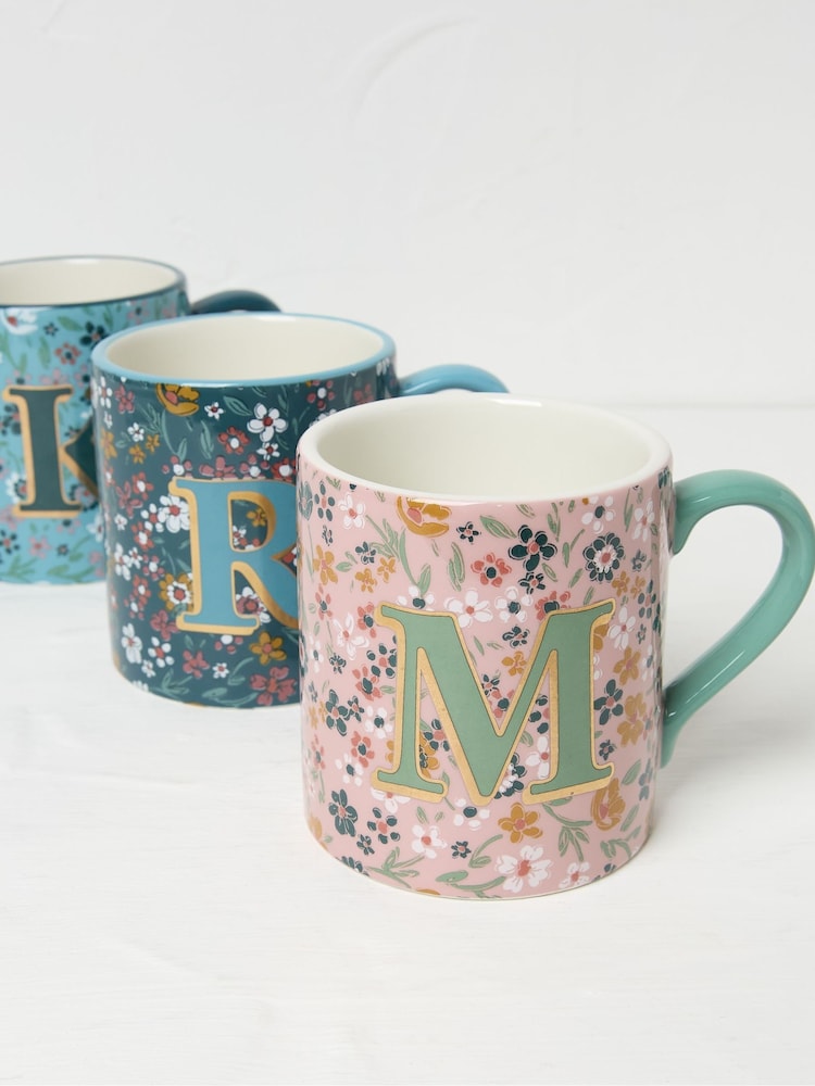 FATFACE Alphabet rožast vzorec Mug - Slika 2 iz 2