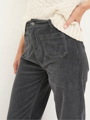 FatFace Keswick Charcoal Grey Wide Leg Crop Jeans - Image 4 of 6