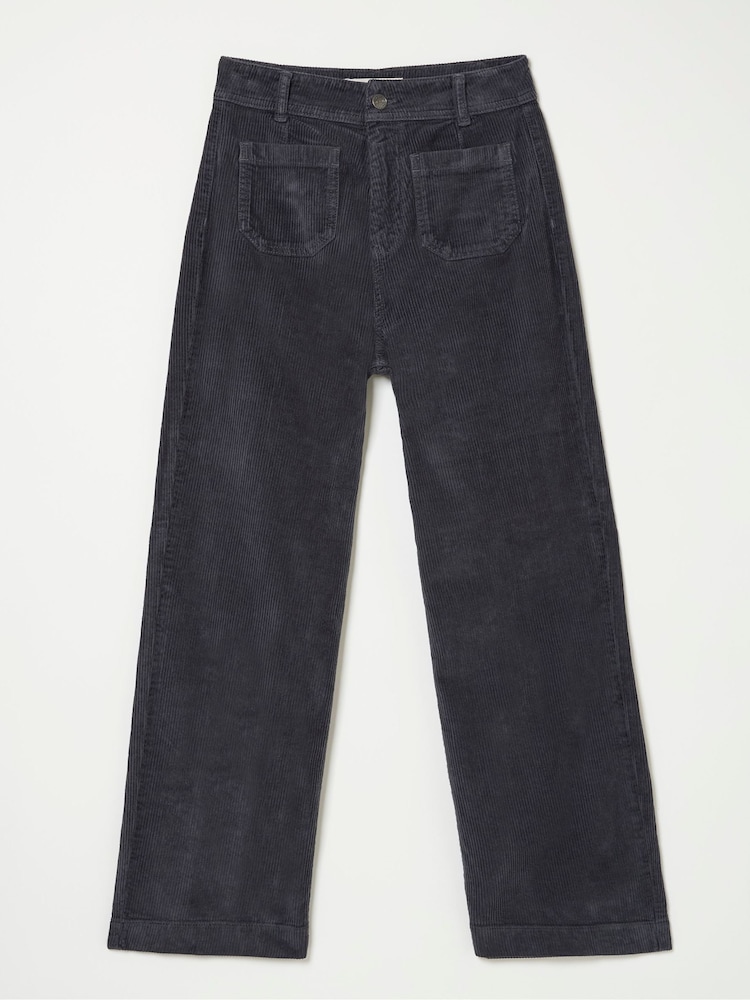 FatFace Keswick Charcoal Grey Wide Leg Crop Jeans - Image 6 of 6