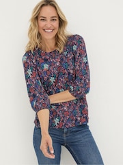FatFace Penny Blue Top - Image 1 of 5