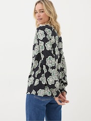 FatFace Florence Black Spaced Floral Top - Image 2 of 5