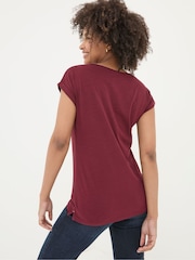 FatFace Ivy Organic Cotton Burgundy Red T-Shirt - Image 2 of 5