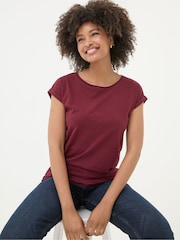 FatFace Ivy Organic Cotton Burgundy Red T-Shirt - Image 3 of 5