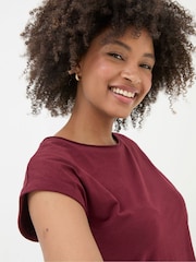 FatFace Ivy Organic Cotton Burgundy Red T-Shirt - Image 4 of 5