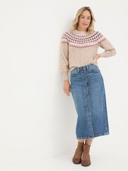 FatFace Wild Natural Fairisle Yoke Jumper - Image 3 of 6