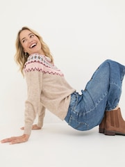 FatFace Wild Natural Fairisle Yoke Jumper - Image 4 of 6
