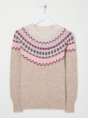 FatFace Wild Natural Fairisle Yoke Jumper - Image 6 of 6