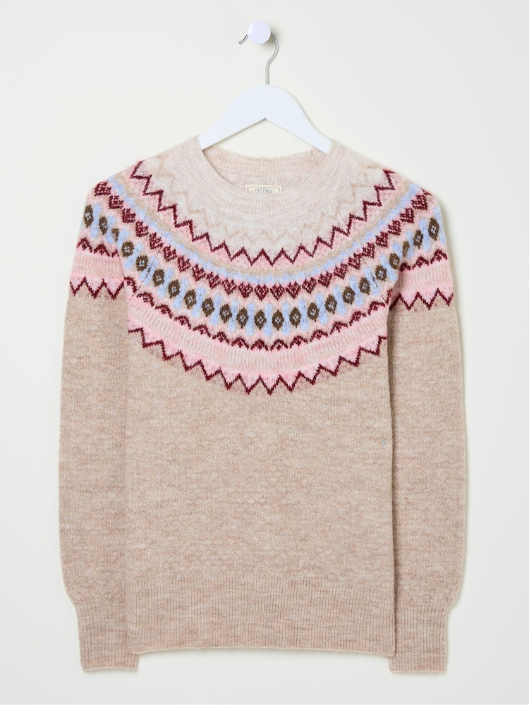 FatFace Wild Natural Fairisle Yoke Jumper - Image 6 of 6