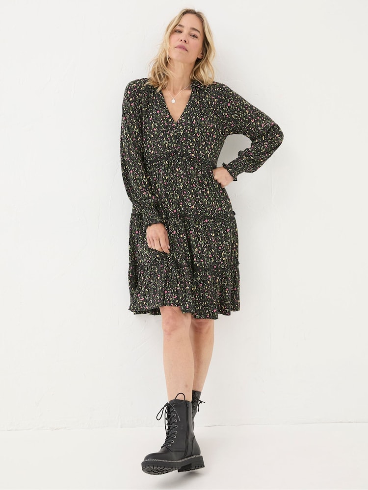 FatFace Ivana Black Ditsy Marks Dress - Image 1 of 6