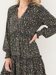 FatFace Ivana Black Ditsy Marks Dress - Image 4 of 6