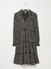 FatFace Ivana Black Ditsy Marks Dress - Image 6 of 6