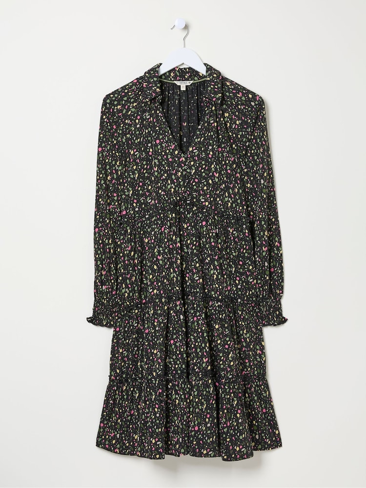 FatFace Ivana Black Ditsy Marks Dress - Image 6 of 6