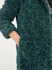 FatFace Catie Green Teddy Coat - Image 4 of 5