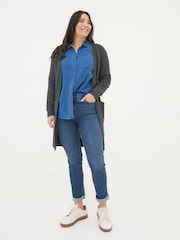 FatFace Sadie Grey Edge To Edge Cardigan - Image 1 of 5