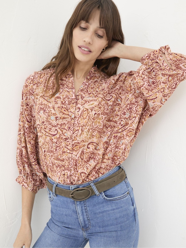 FatFace Evelyn Dusky Pink Wild Paisley Blouse - Image 1 of 6