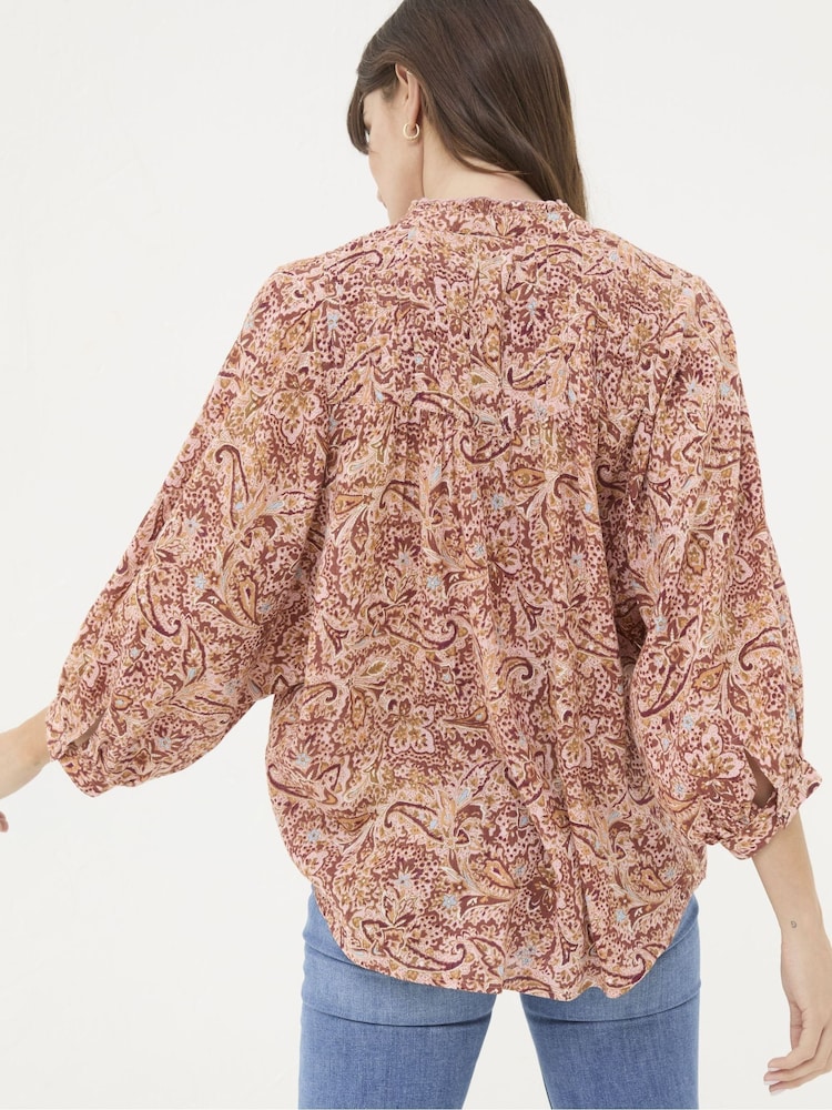 FatFace Evelyn Dusky Pink Wild Paisley Blouse - Image 2 of 6