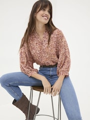 FatFace Evelyn Dusky Pink Wild Paisley Blouse - Image 3 of 6