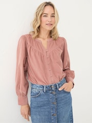 FatFace Mattie Pink Cord Blouse - Image 1 of 6