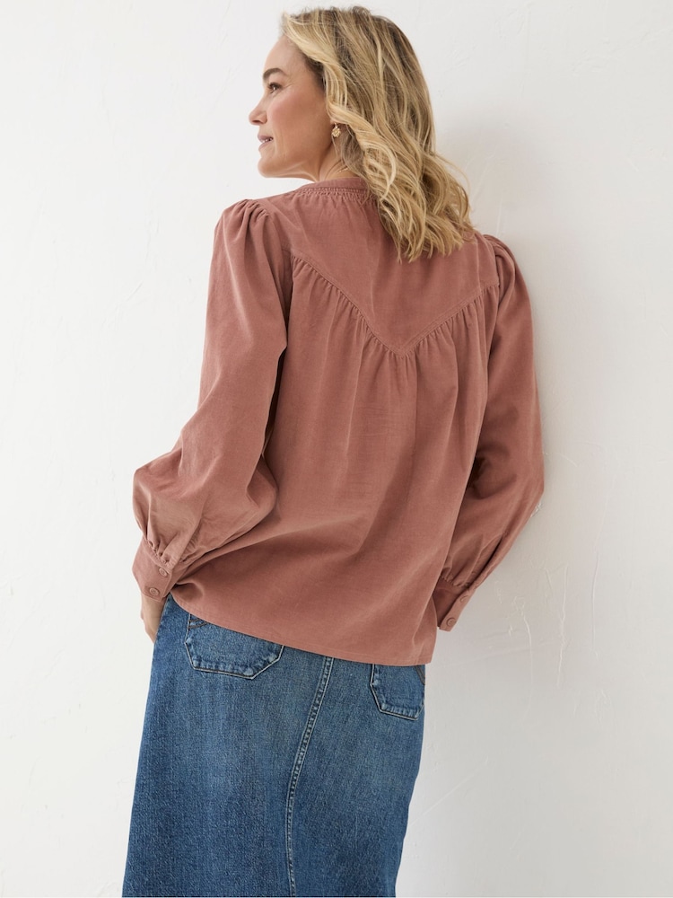 FatFace Mattie Pink Cord Blouse - Image 2 of 6