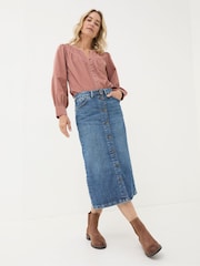 FatFace Mattie Pink Cord Blouse - Image 3 of 6