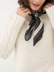 FatFace Cream Texture Cable Jumper - Image 4 of 5
