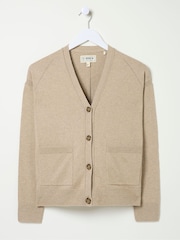FatFace Grace Natural Cotton Cashmere Blend Cardigan - Image 6 of 6