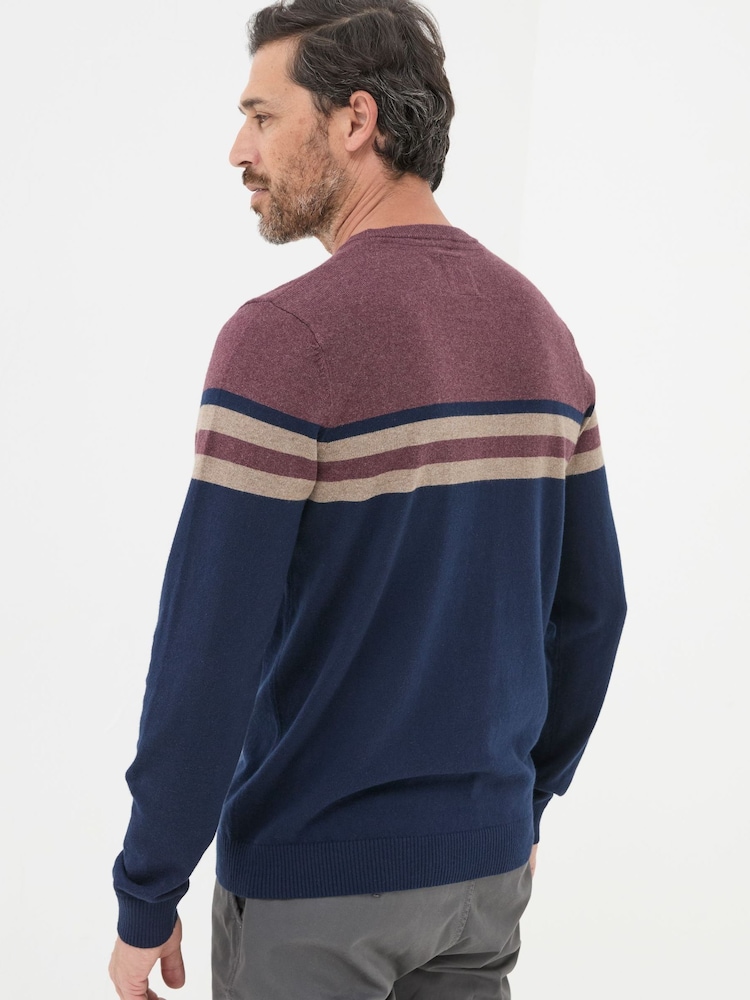 FatFace Rye Burgundy Red Cotton Cashmere Crew Neck Jumper - Image 2 of 3