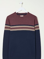 FatFace Rye Burgundy Red Cotton Cashmere Crew Neck Jumper - Image 3 of 3