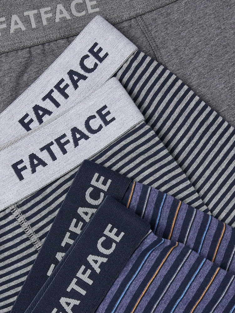 FatFace Blue Seagrove Stripe Cotton Boxers 3 Pack - Image 2 of 2