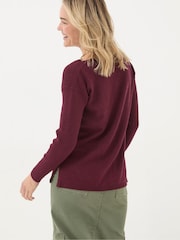 FatFace Sophie Burgundy Red Boat Neck Jumper - Image 3 of 6