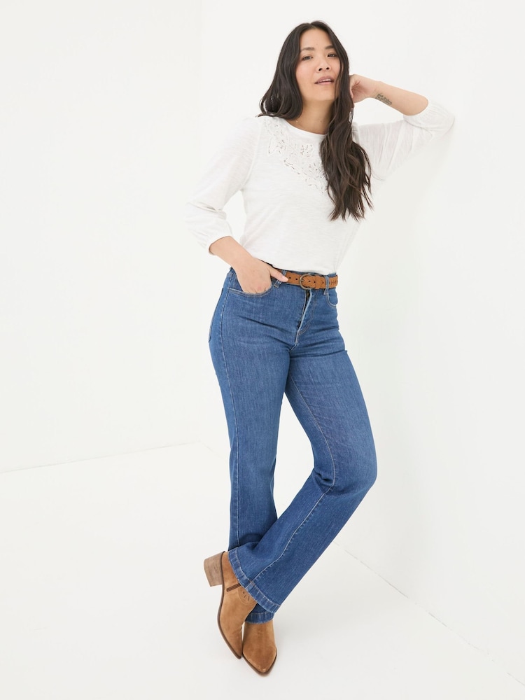 FatFace Penny White Top - Image 1 of 6