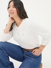 FatFace Penny White Top - Image 3 of 6