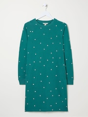 FatFace Georgia Green Embroidered Sweat Dress - Image 5 of 5