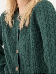 FatFace Chloe Green Cable Knit Cardigan - Image 4 of 5