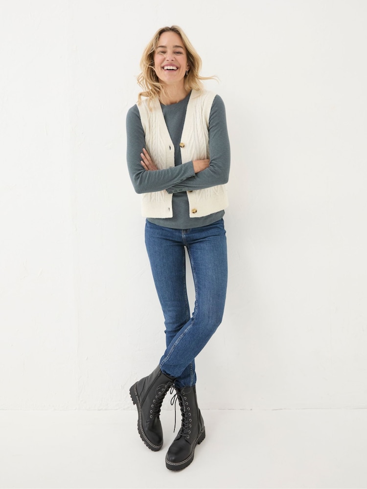 FatFace Callie Grey Long Sleeve Top - Image 1 of 5