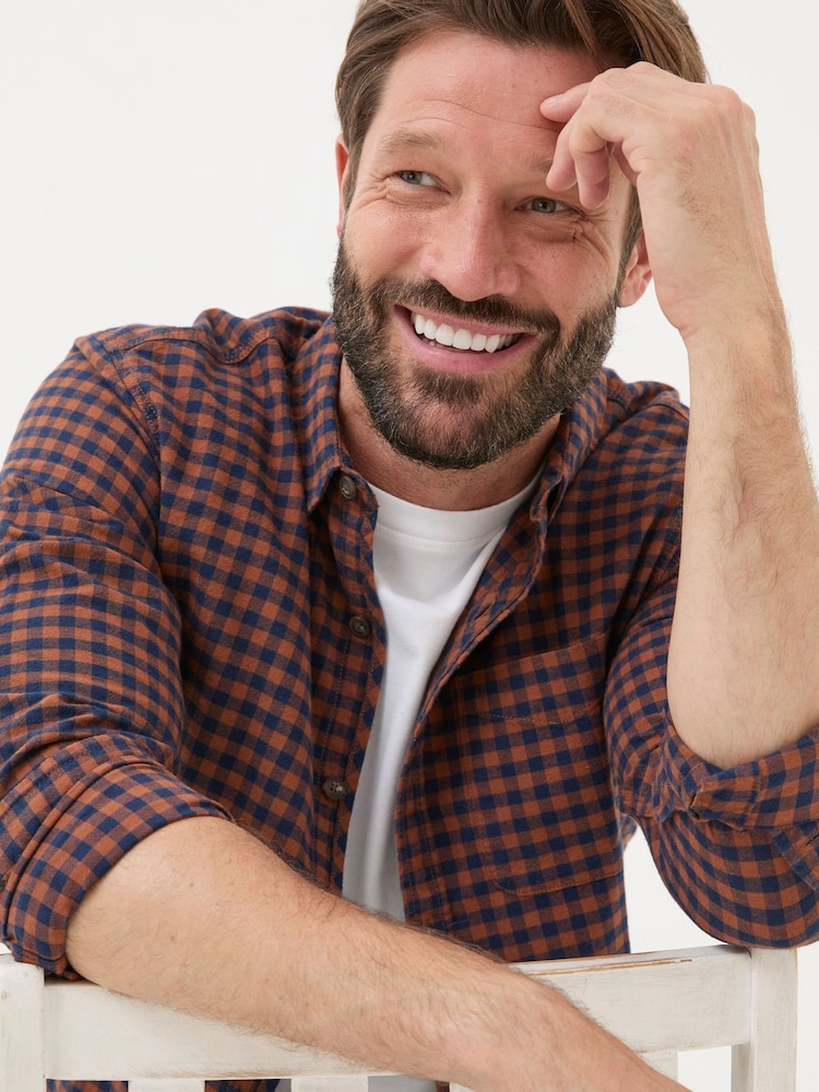 FatFace Brown Everly Gingham Shirt - Image 2 of 4 FatFace Brown Everly Gingham Shirt - Image 2 of 4