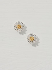 FatFace Daisy Silver Tone Studs Earrings - Image 1 of 2