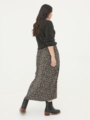 FatFace Arabella Black Ditsy Midi Skirt - Image 2 of 3