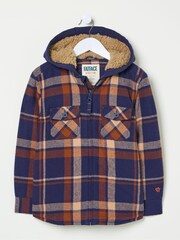 FatFace Navy Blue Check Shacket - Image 3 of 3