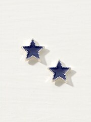 FatFace Blue Enamel Star Studs Earrings - Image 1 of 2