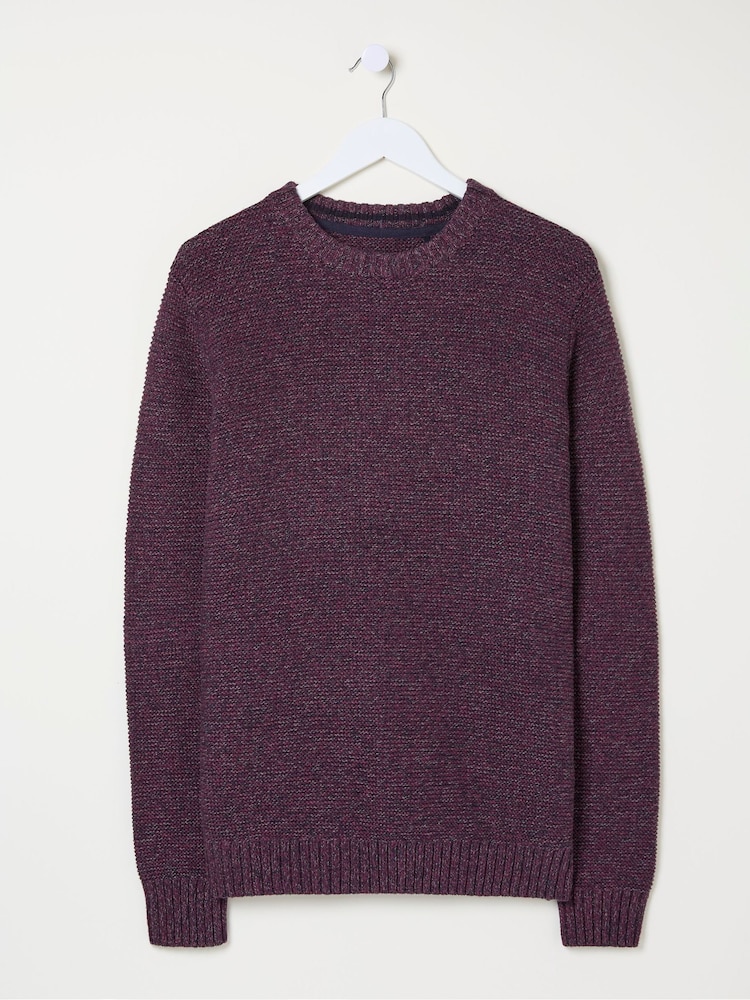 FatFace Hove Burgundy Red Crew Neck Jumper - Image 1 of 3 FatFace Hove Burgundy Red Crew Neck Jumper - Image 1 of 3