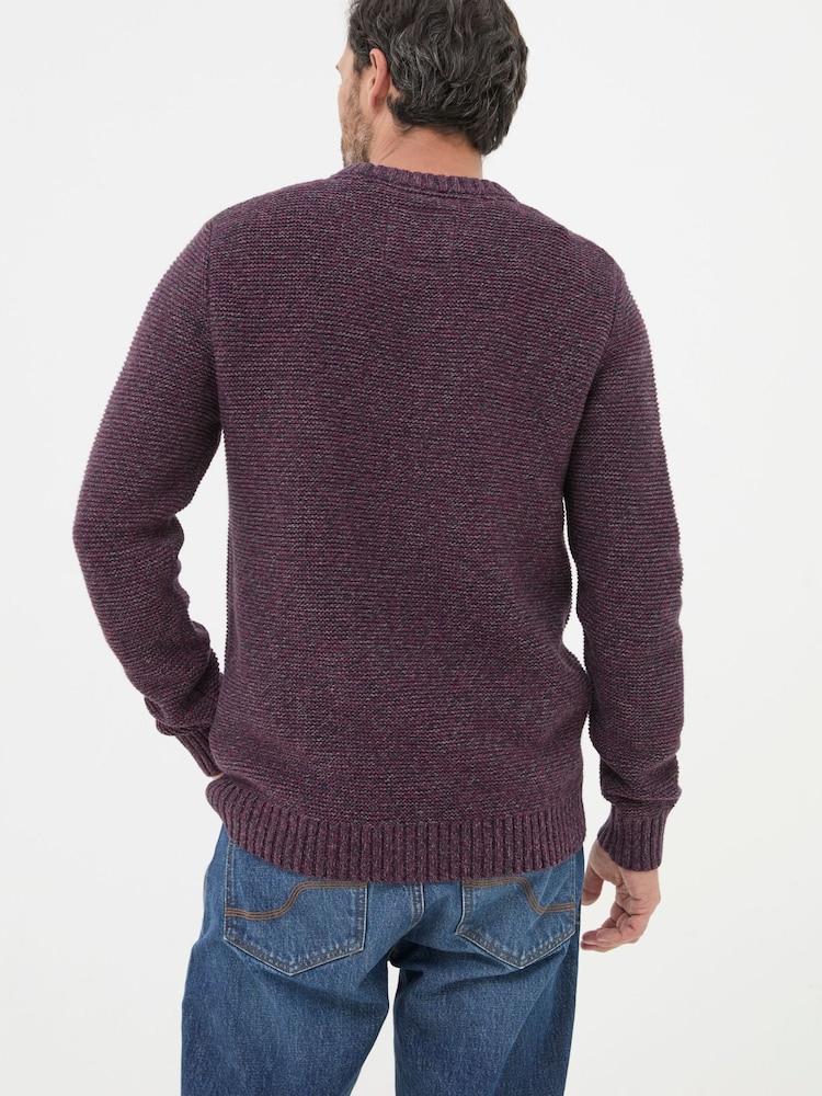 FatFace Hove Burgundy Red Crew Neck Jumper - Image 2 of 3 FatFace Hove Burgundy Red Crew Neck Jumper - Image 2 of 3