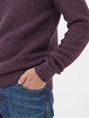 FatFace Hove Burgundy Red Crew Neck Jumper - Image 5 of 6
