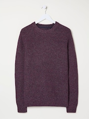 FatFace Hove Burgundy Red Crew Neck Jumper - Image 6 of 6