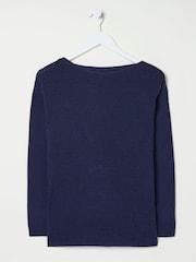 FatFace Sophie Blue Boat Neck Jumper - Image 5 of 5