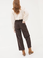 FatFace Keswick Brown Wide Leg Crop Jeans - Image 2 of 6
