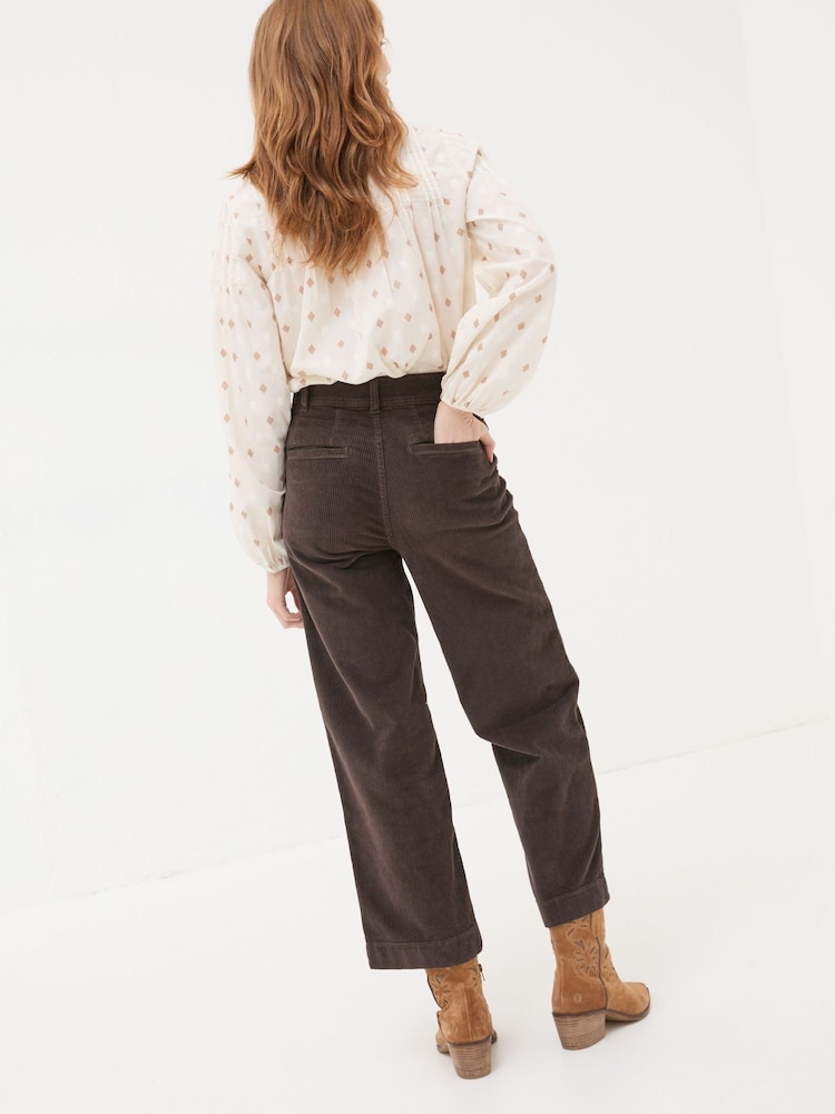 FatFace Keswick Brown Wide Leg Crop Jeans - Image 2 of 6