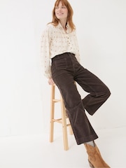 FatFace Keswick Brown Wide Leg Crop Jeans - Image 3 of 6