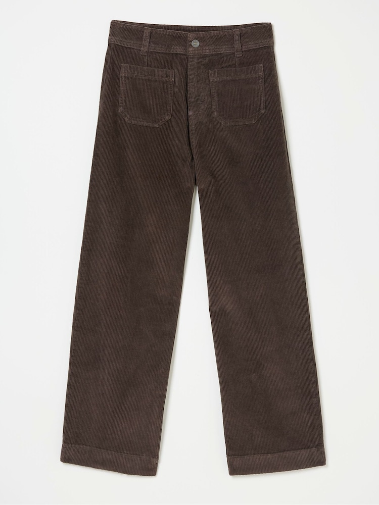 FatFace Keswick Brown Wide Leg Crop Jeans - Image 6 of 6